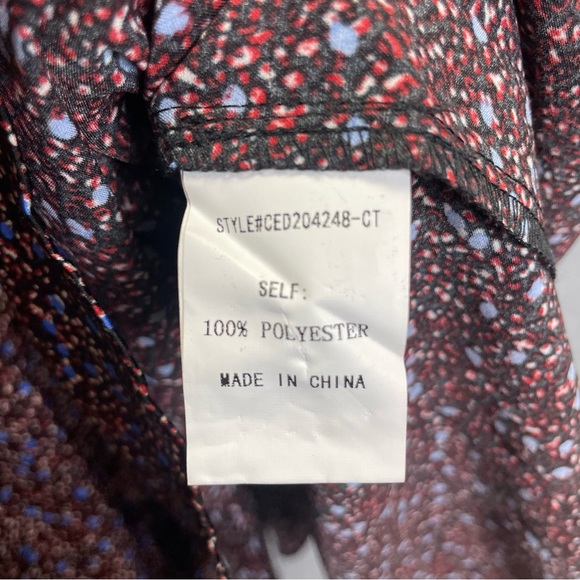 Code x Mode Drop Waist Button Front Ruffle Skirt Satin V Neck Dress - Picture 7 of 8